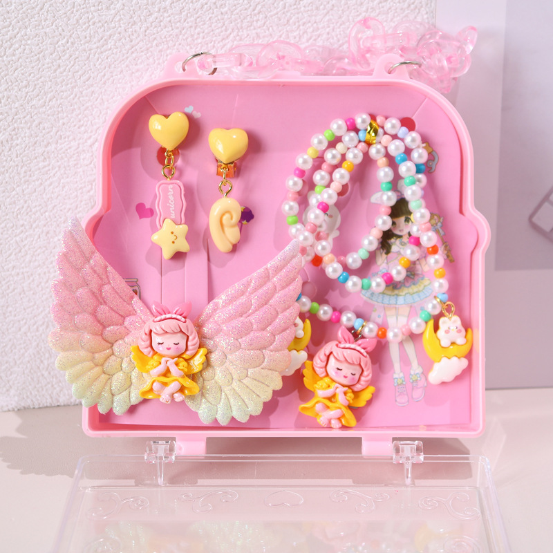 DIY儿童首饰礼盒公主手链戒指耳夹套装女童节日礼包可爱宝宝发饰详情8