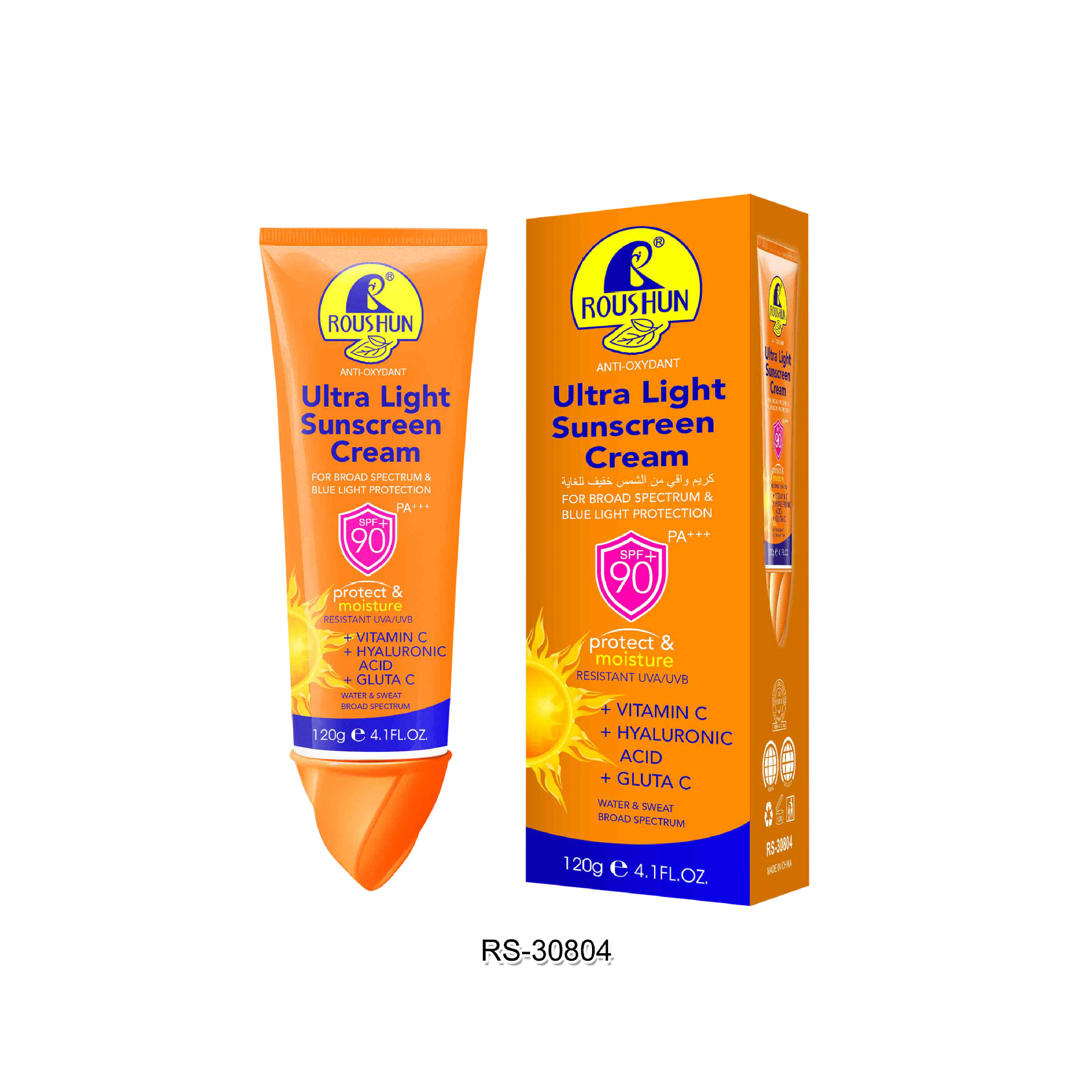 ROUSHUN SPF 90 sunscreen is moisturizing, nourishing, refreshing, breathable and non-sticky pic 2