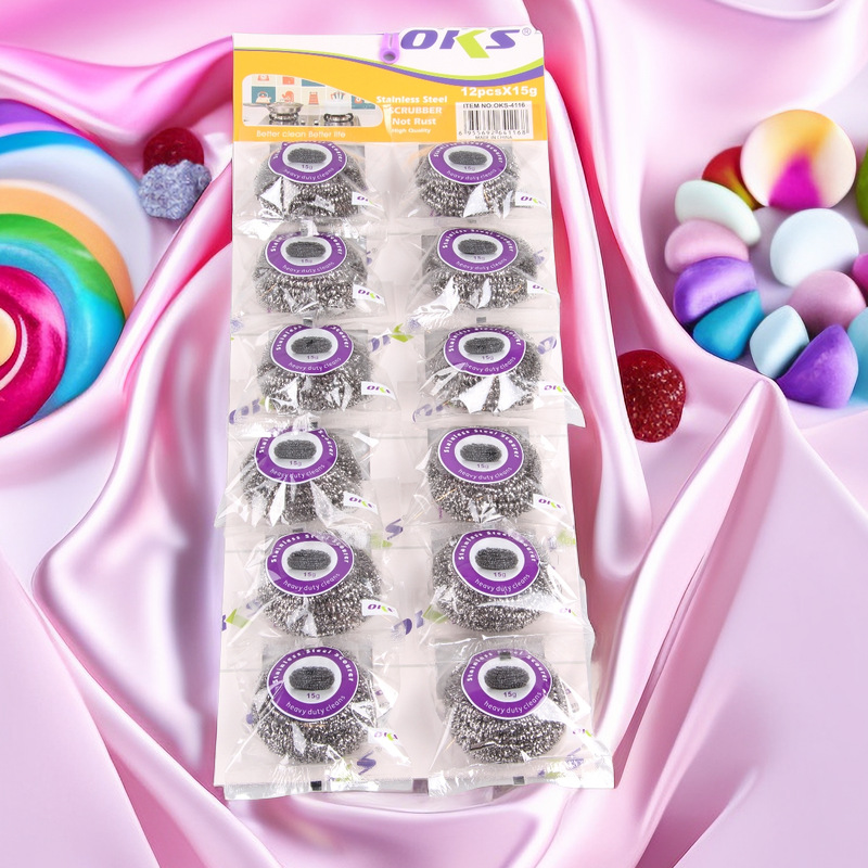 家用钢丝球不锈钢清洁球锅刷洗碗刷钢丝球厨房洗碗清洁球OKS详情5