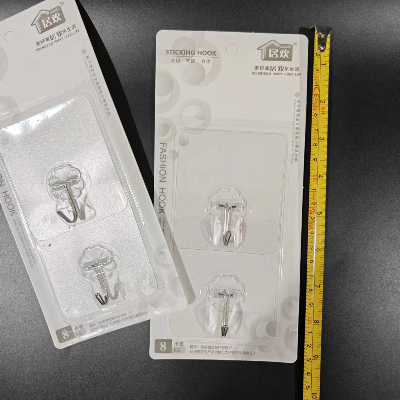 【 Zone 2-6 】2 transparent adhesive hooks, 300 yuan per piece. 2 transparent adhesive hooks, seamless hooks, coat hooks, no need for drilling, bathroom and kitchen hooks, wall and back door adhesive hooks, 1 yuan wholesale pic 1