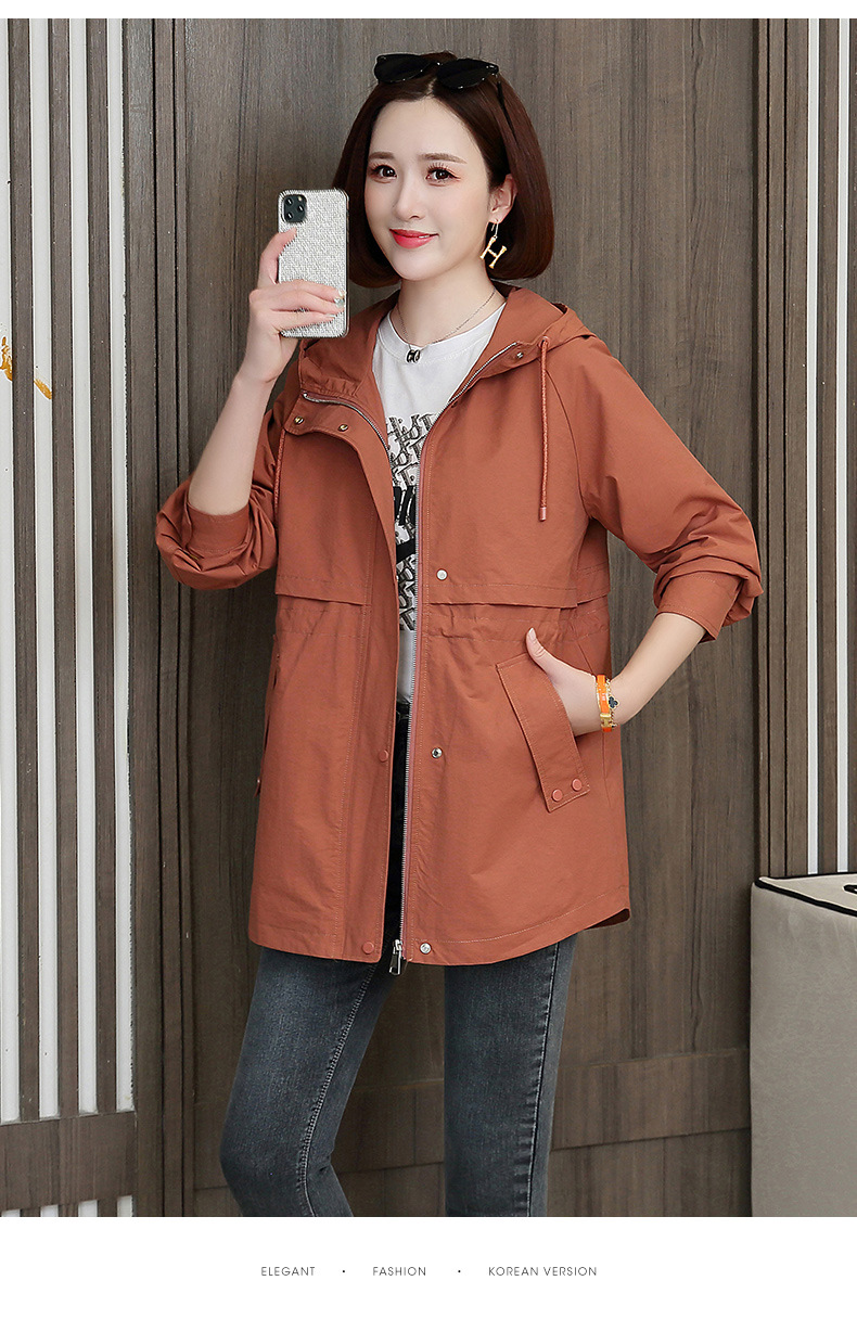 小香风中长款风衣女士2024春秋新款宽松休闲洋气百搭工装外套大码详情16