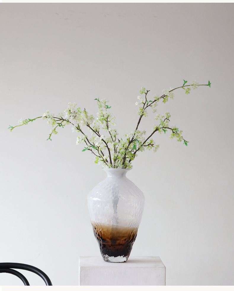 富雅玻璃新款渐变色中古花瓶玻璃中式插花客厅玄关酒店禅意摆件详情5