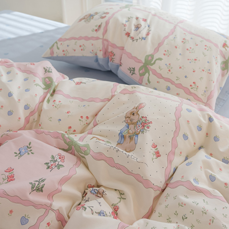 床上用品三件套 礼品芦荟棉床单被套床单四件套一件代发厂家批发详情3