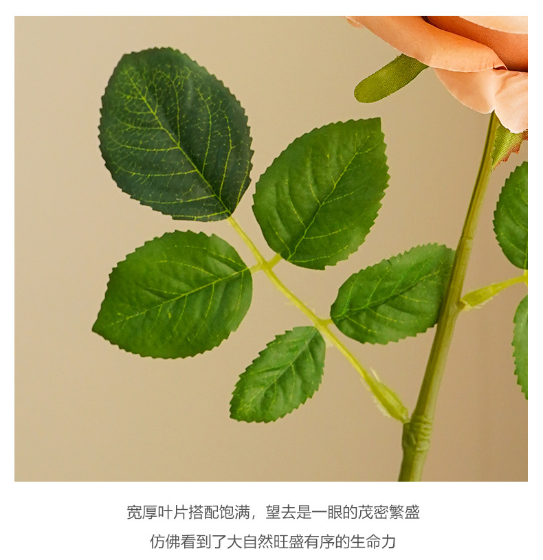 仿真玫瑰花朵单枝慕斯插花婚庆客厅装饰摄影道具批发办公文化仿真园艺礼盒详情26