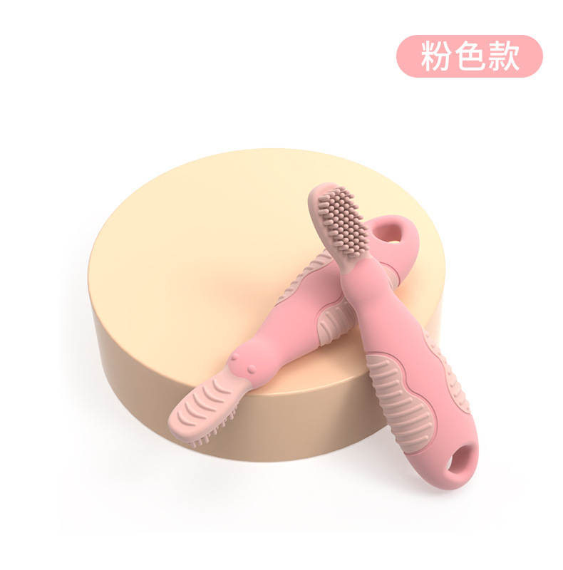 新款硅胶牙胶婴儿口腔训练软毛呵护儿童食品级全硅胶铂金牙胶牙刷详情7