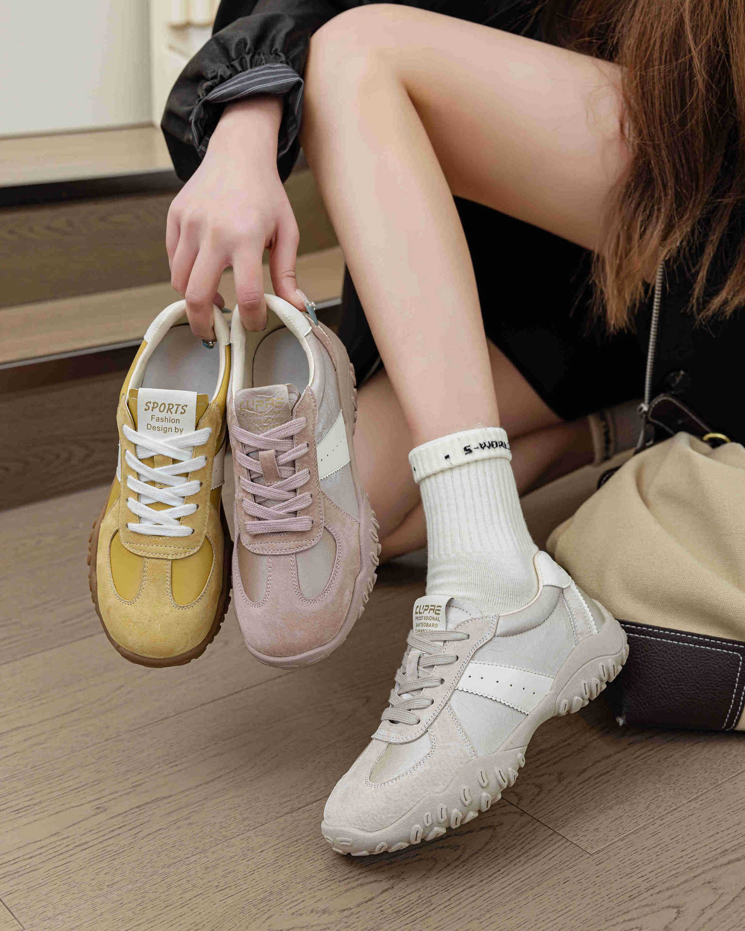 A new type of leather anti-slip and versatile De Xun shoes for women with soft soles, 56002, which can increase height by 7 cm pic 7