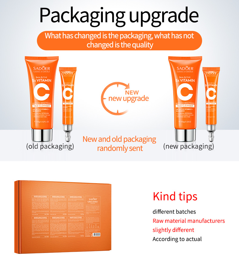 全英文SADOER五重维C提亮护肤礼盒 护肤品套盒跨境外贸批发详情28