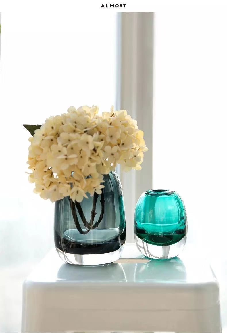 现代轻奢琉璃花瓶客厅插花玻璃花器会议桌玄关摆件高级感玻璃装饰详情25