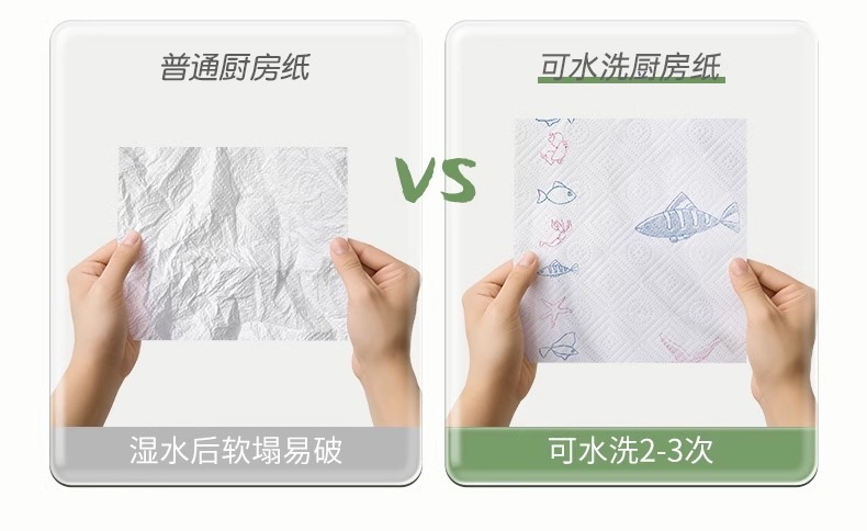 心相印厨房卷纸2卷/提压花家用吸油吸水纸巾大卷厨房专用代发官网详情8