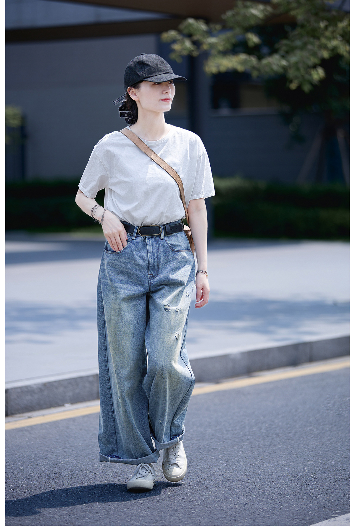 【 Random Thoughts 】 Summer Storm Ripped Heavy Washed jeans straight-leg pants for all four seasons pic 54