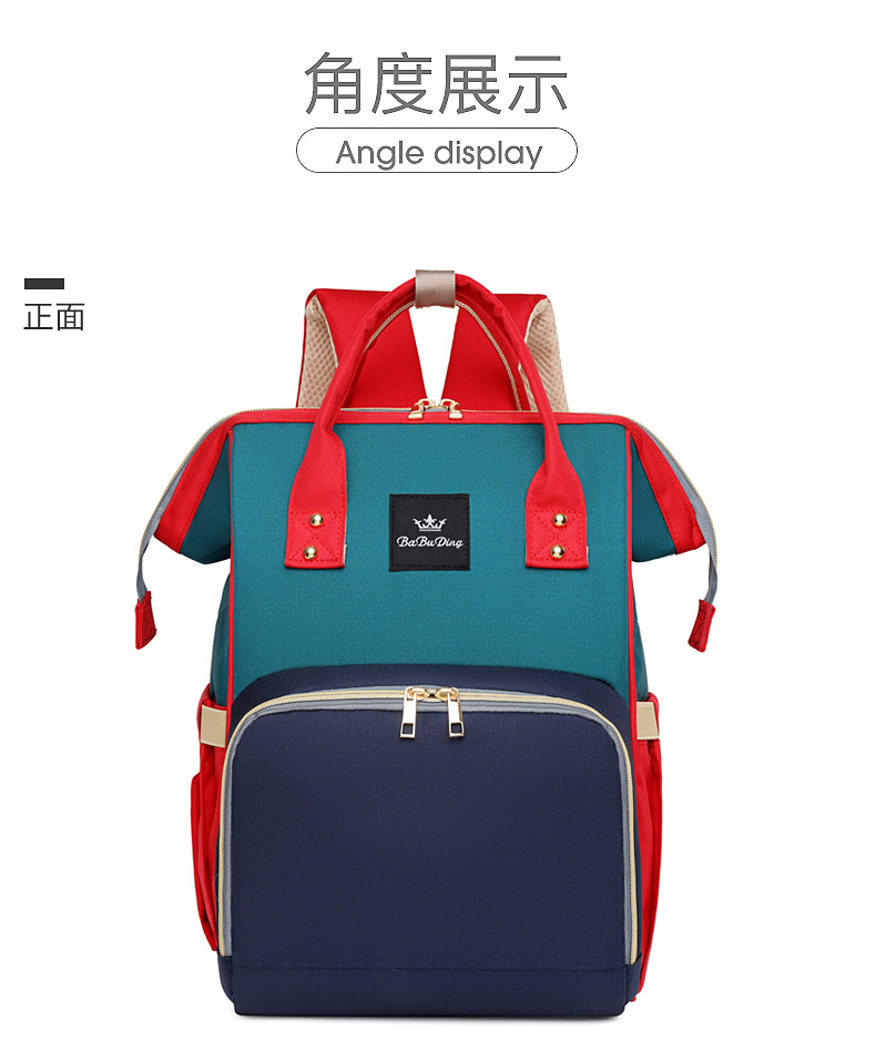 新款妈咪包双肩包大容量撞色原宿风双肩背包休闲旅行单肩手提斜挎详情17