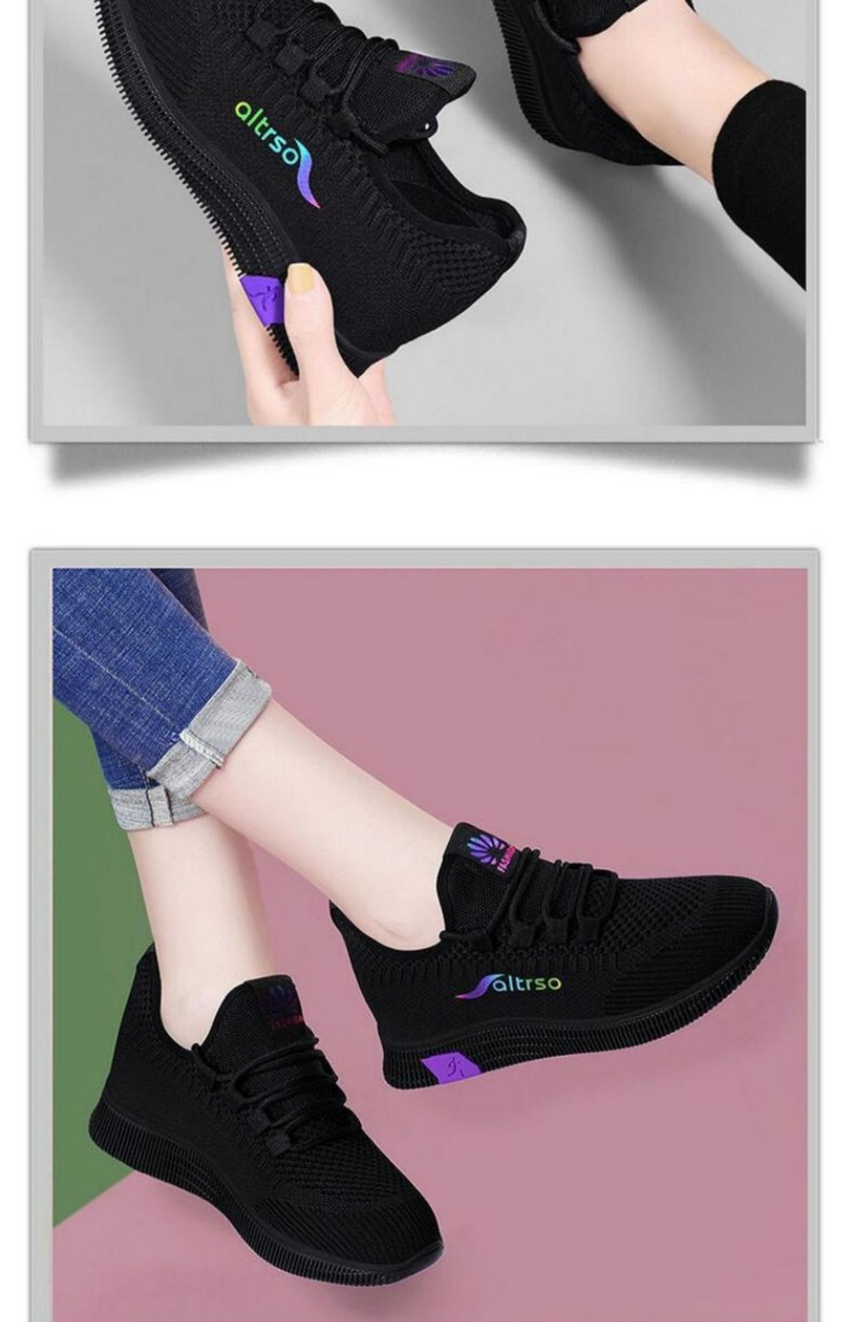 2024春季新款运动鞋女网鞋百搭网面舒适软底轻便休闲跑步旅游鞋女详情15