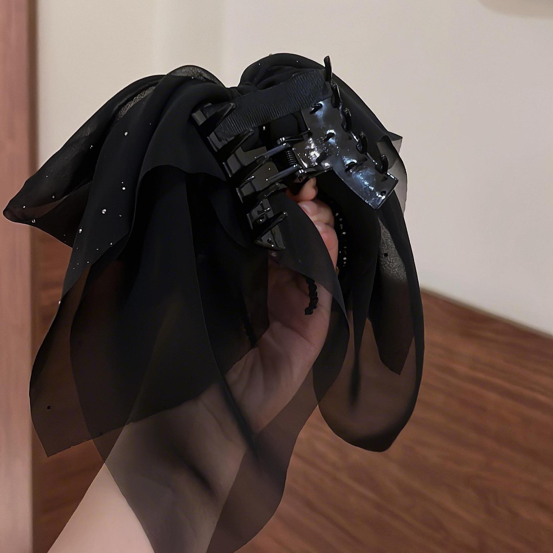 法式缎面蝴蝶结花苞抓夹女后脑勺蓬松显发量马尾夹高级感气质发夹详情31