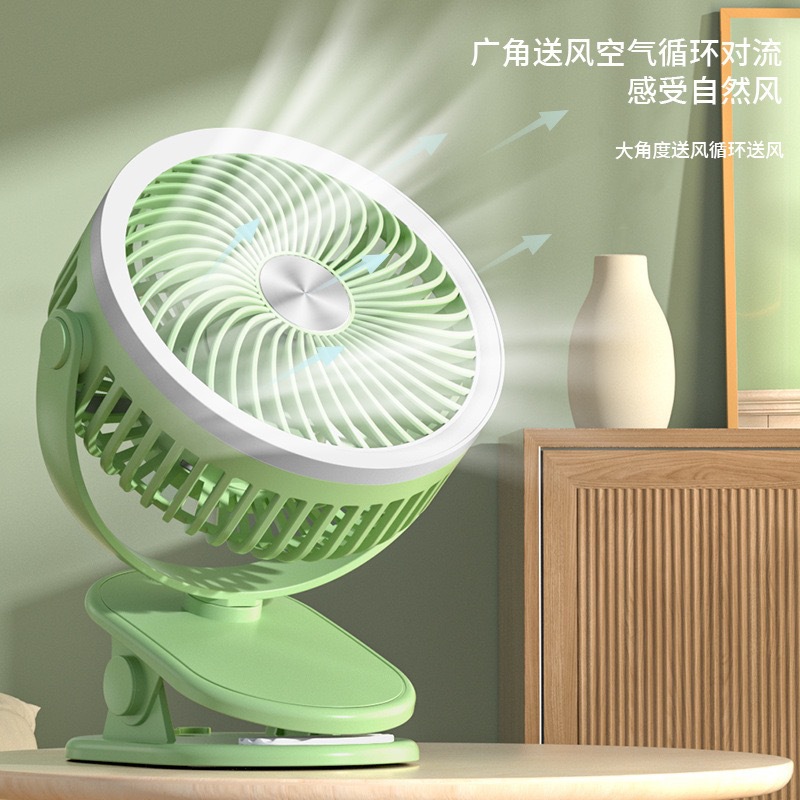 新款户外露营台夹式电风扇USB充电家用办公便携式大风力桌面夹扇详情4