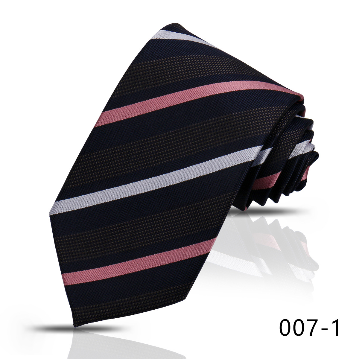 男士商务职业条纹领带8CM高级感蓝色藏青手打衬衣搭配嵊州现货详情21