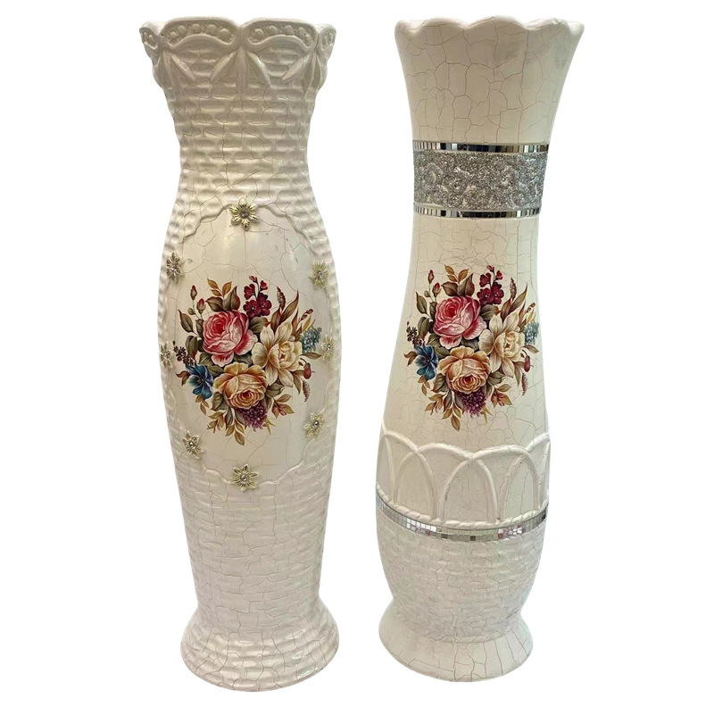 60cm花瓶厂家批发陶瓷花瓶欧式客厅摆饰绢花工艺落地大小花瓶详情17