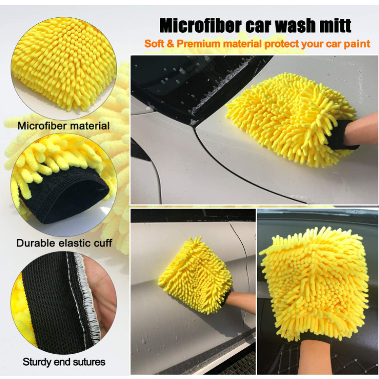 Cross-border source car wash and cleaning set of 10 pieces: car wash sponge, rubber thread, wheel hub brush, glass scraper, car wash brush pic 13