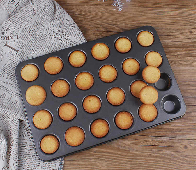 24-cup pudding mold for baking supplies, non-stick coated baking tray, 24-cup mini round pudding mold pic 7