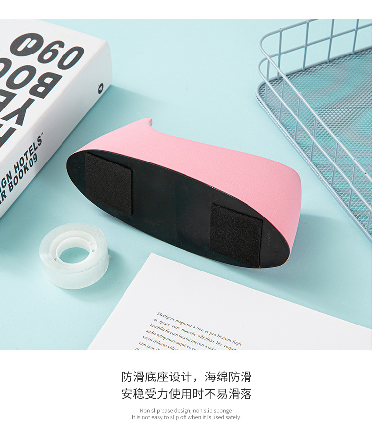 2024跨境直供马卡龙色船型胶带座创意彩色台式小型打包切割器批发详情7