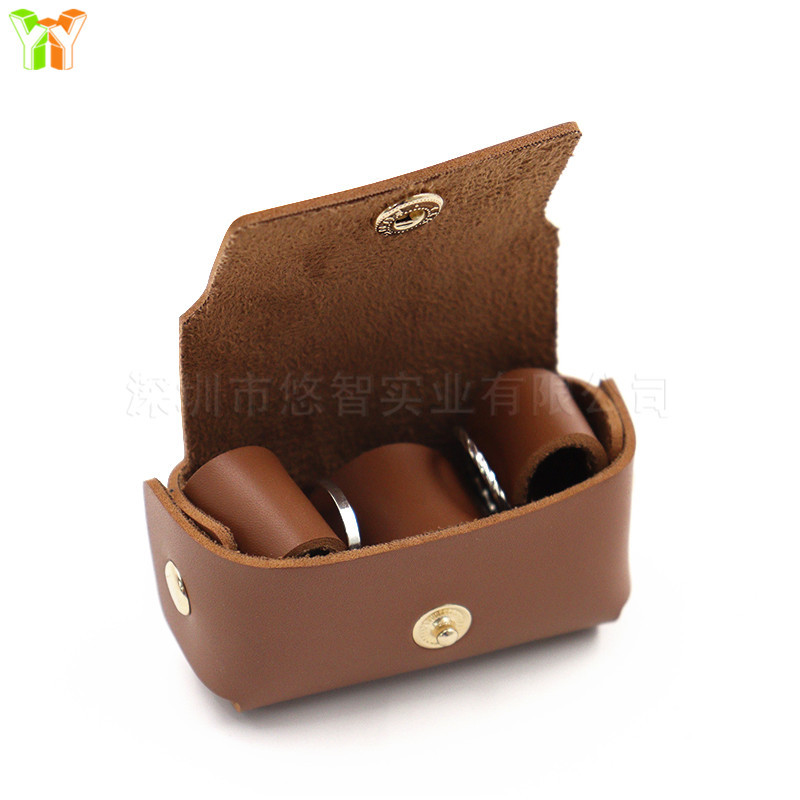 New-style creative leather ring storage bag, travel wedding ring storage box, personalized leather jewelry bag pic 12