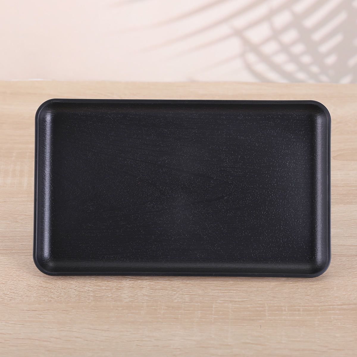 New Korean-style plastic tray, simple pure black square plastic tray, hotel and guesthouse tea tray, canteen food delivery tray pic 10