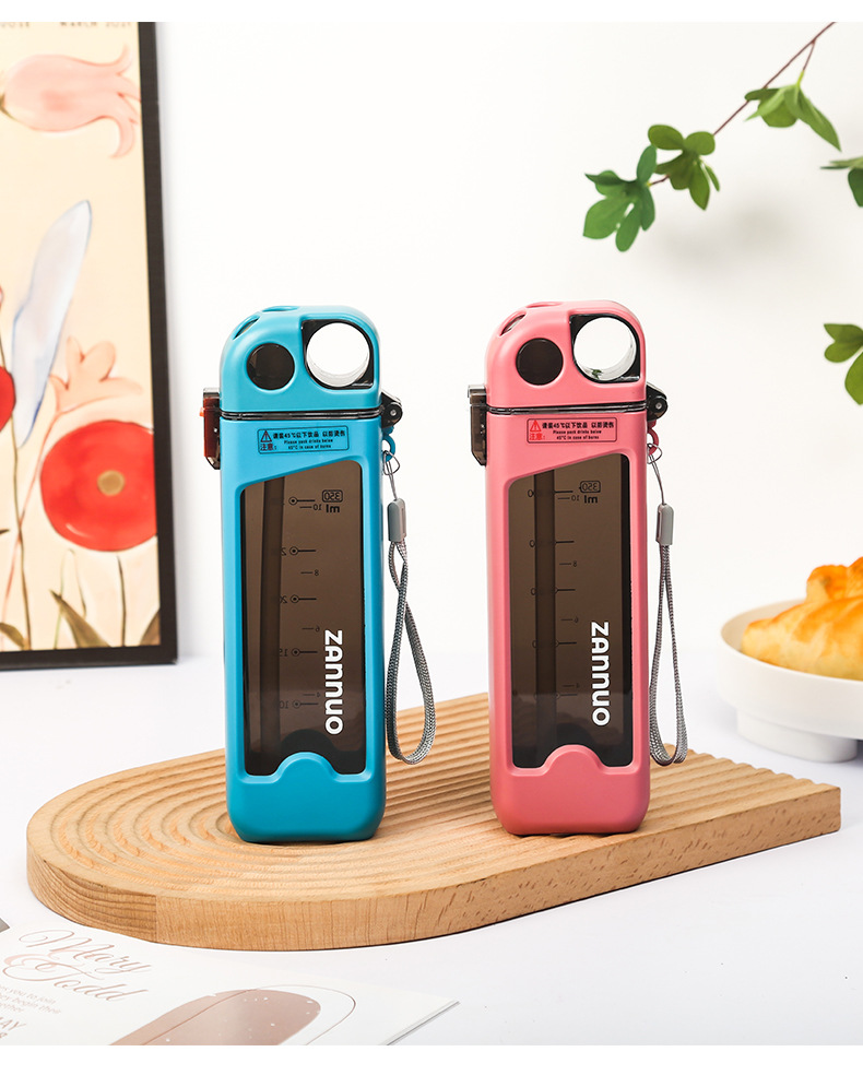 创意简约方形个性塑料杯 随手杯带盖潮流扁平设计 便携运动吸管杯 随手杯时尚便捷潮流款详情13