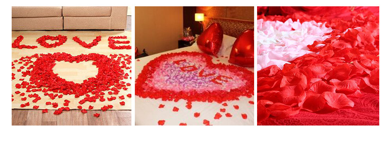 1000片玫瑰花瓣仿真手抛婚庆场景布置求婚表白工艺品礼品仿真花瓣详情4
