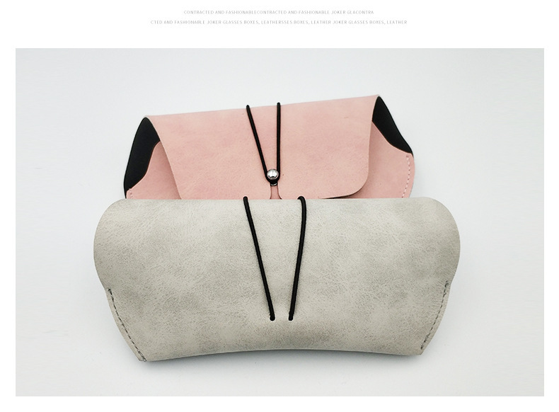 Fashionable buckle strap sunglasses case, faux leather flocked lining, eyeglass bag, eyeglass case box wholesale available with logo printing pic 11