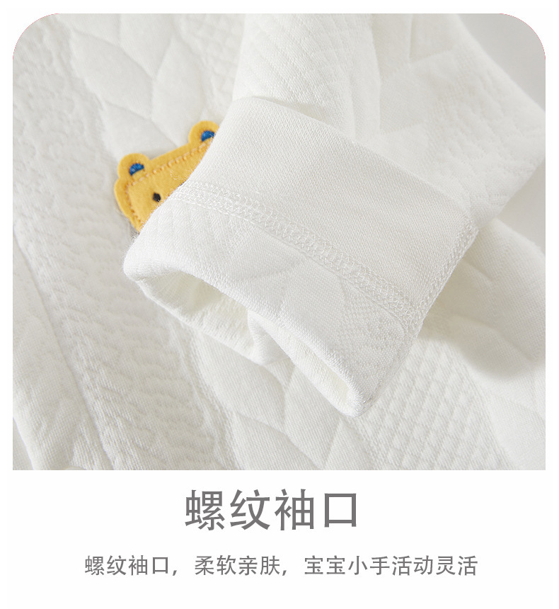 婴儿保暖衣连体衣纯棉新生儿春秋衣服宝宝秋冬三层夹哈衣详情14