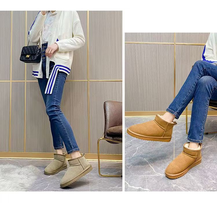 加绒雪地靴舒适女2025加绒冬季短一体加厚保暖短筒保暖薄底棉鞋详情2