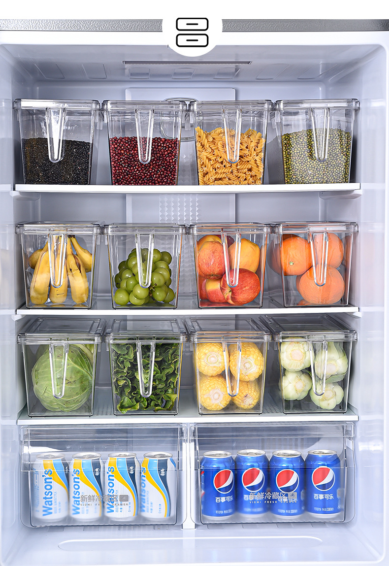 Refrigerator storage box with lid and handle, large-capacity fresh-keeping box for storing vegetables in the refrigerator, household kitchen organizing and storage box pic 3