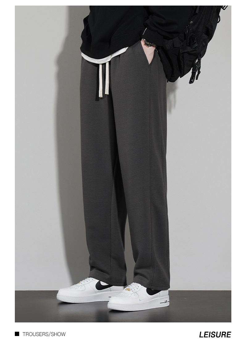 裤子男款秋冬季百搭休闲裤男士垂感阔腿宽松运动直筒长裤百搭卫裤详情13