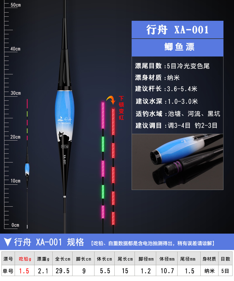 Luminous float bite hook color-changing float large object electronic float night fishing carp float super bright intelligent alarm fishing gear hard tail pic 56