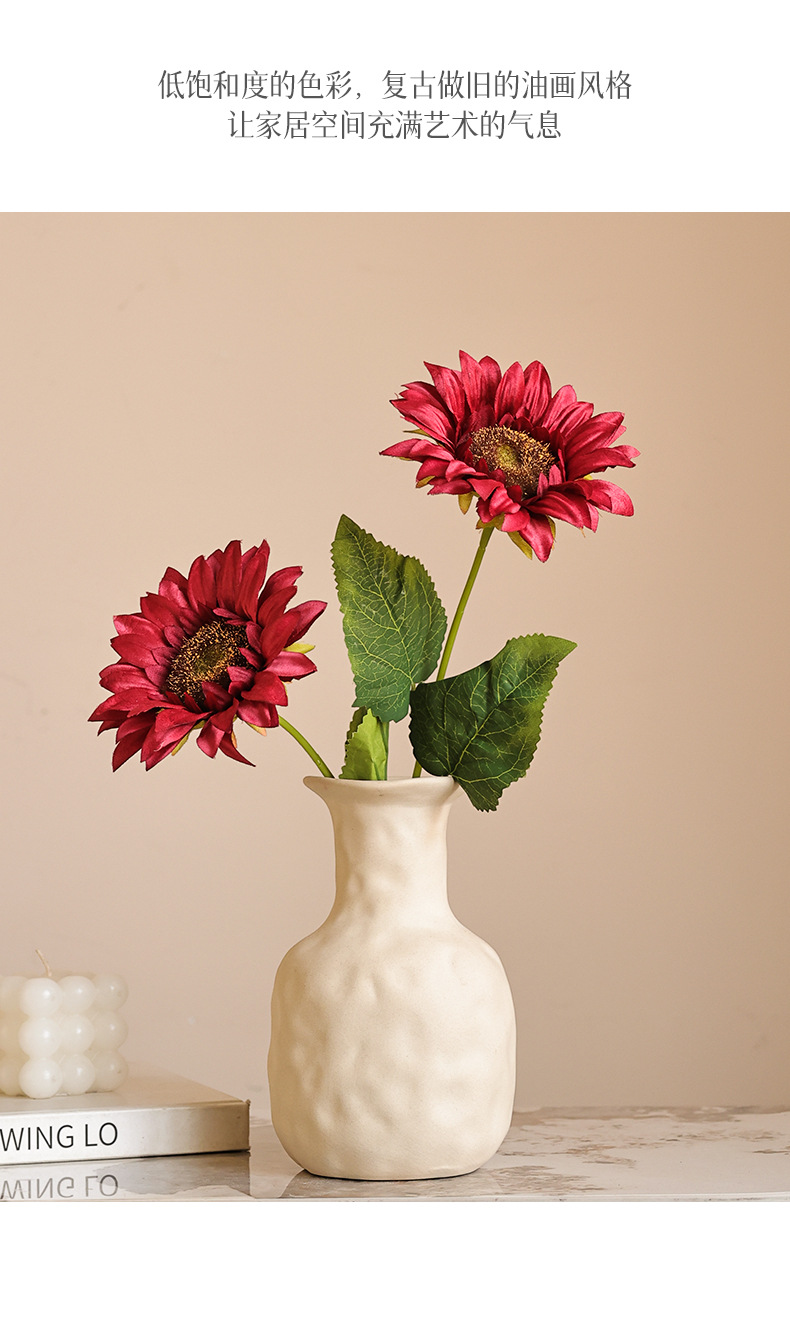 仿真单枝太阳花向日葵家居装饰婚礼插花DIY手捧花配材办公文化仿真花礼盒详情20