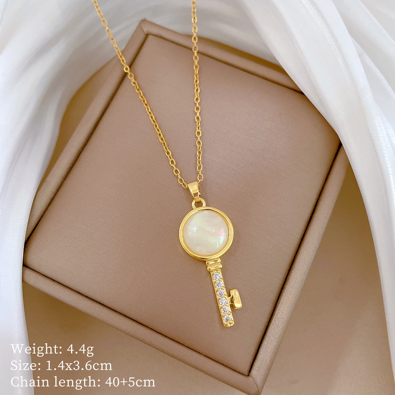 【钛钢】铜微镶爱心时尚轻奢气质华丽满钻项链女百搭锁骨链钛钢详情20