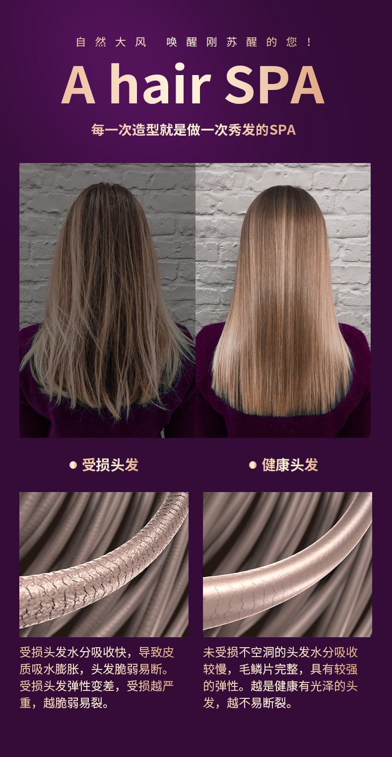 Home hair dryer, low-noise hair care, high-power negative ions, no hair damage, portable foldable hair dryer for dormitories pic 5