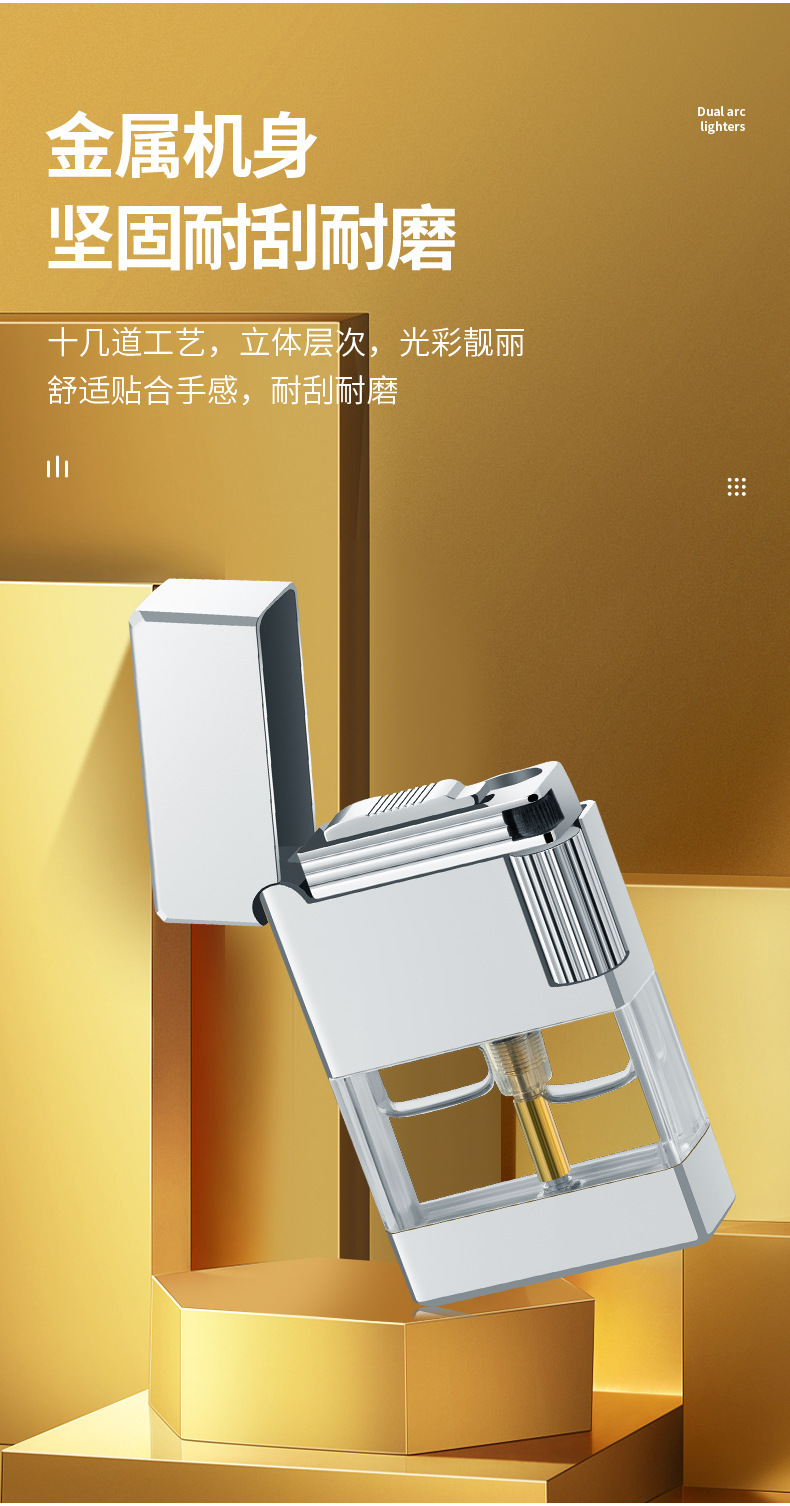 Double-flame transparent gas chamber direct-flush open flame conversion metal lighters can be delivered on AliExpress, popular lighters in Europe and America pic 7