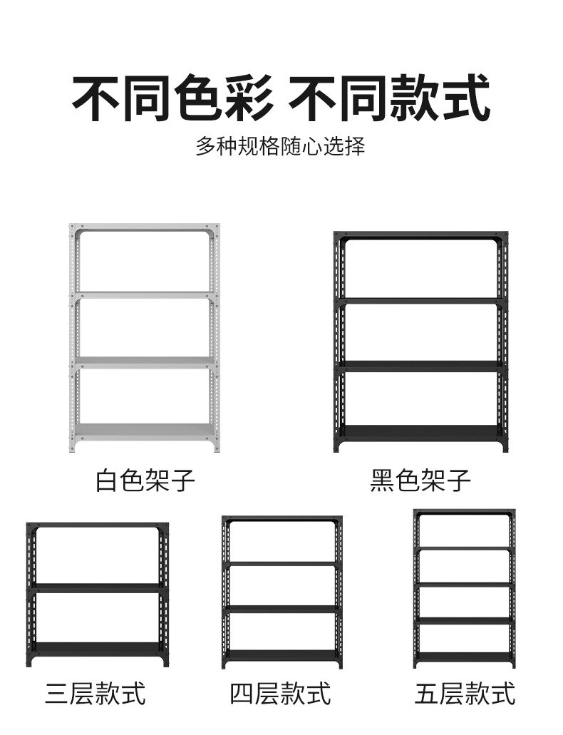 角钢货架仓储家用仓库置物架多层展示架自由组合多功能储物铁铁子详情5