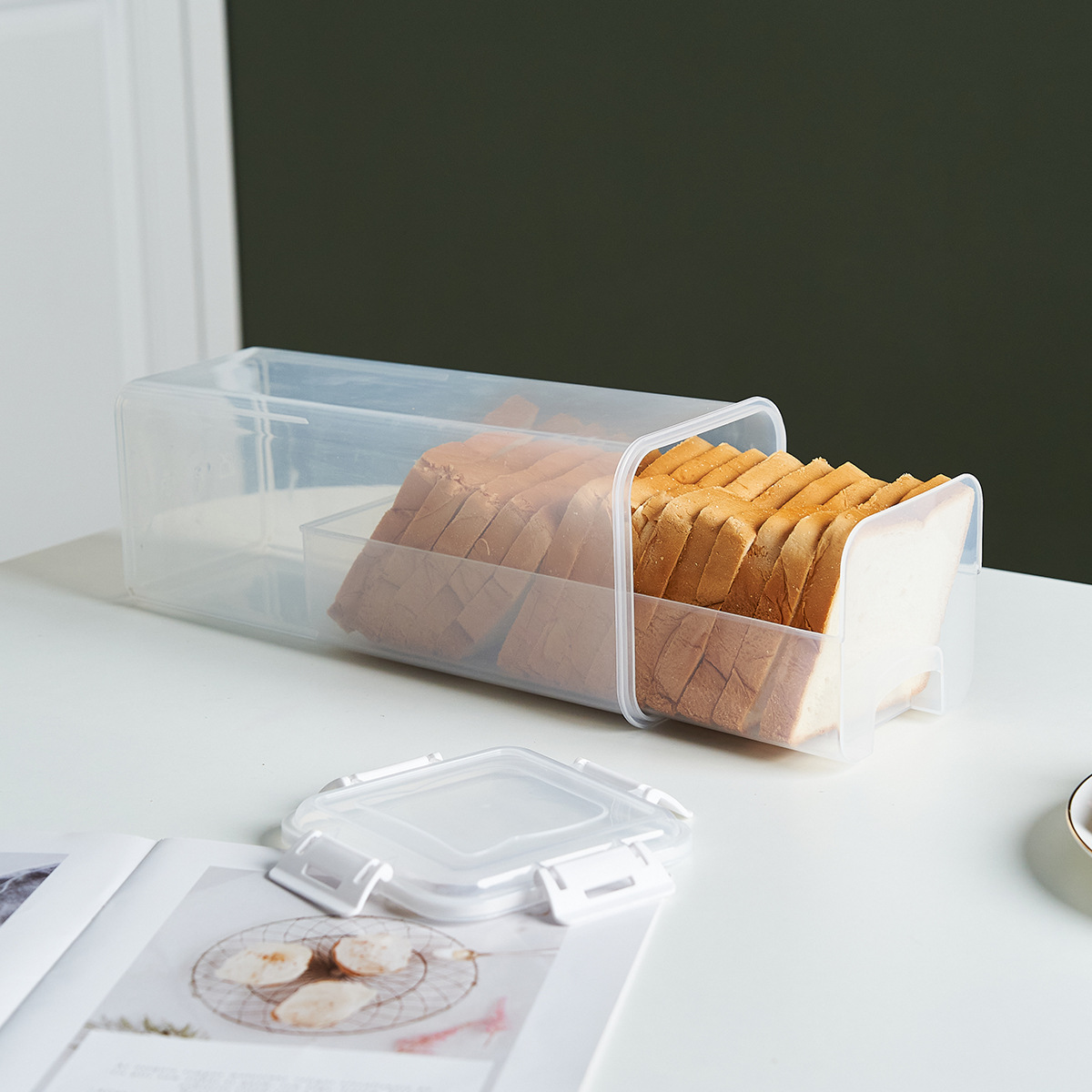 Amazon bread and toast storage box, fresh-keeping box, bread and toast storage box, bread storage distribution box, sealed jar pic 10