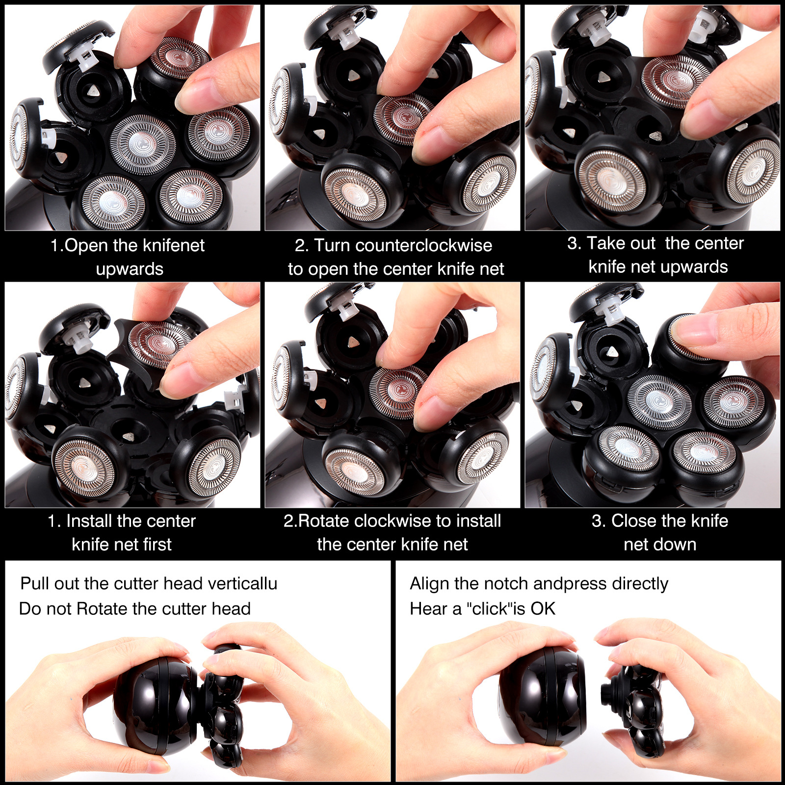 跨境新款电动剃须刀数显七刀头光头理发器充电式多合一刮胡刀批发详情11