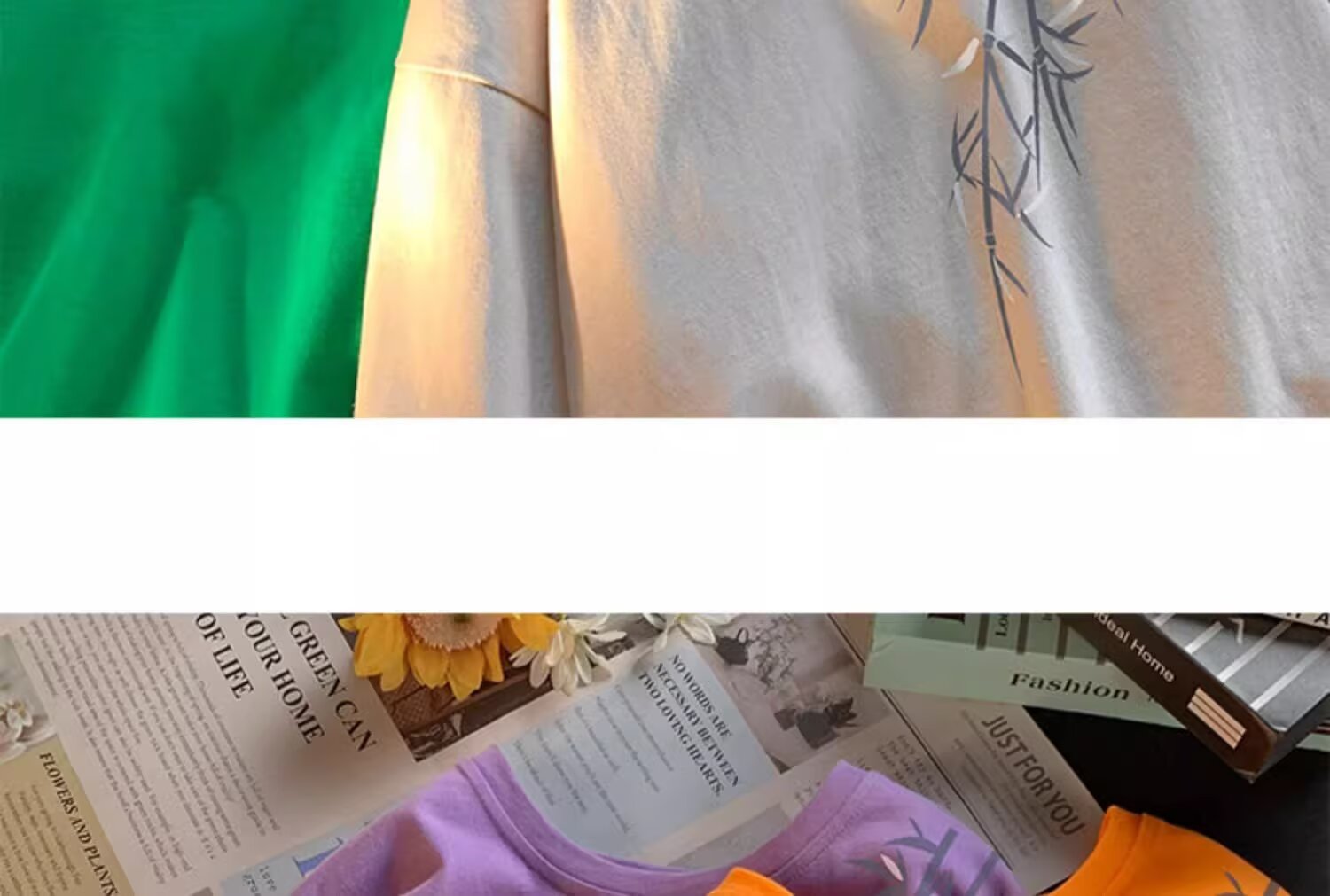 Pure cotton, new Chinese style, retro bamboo print short-sleeved T-shirt for men, summer trend, cool and stylish, loose round neck, half sleeve pic 25