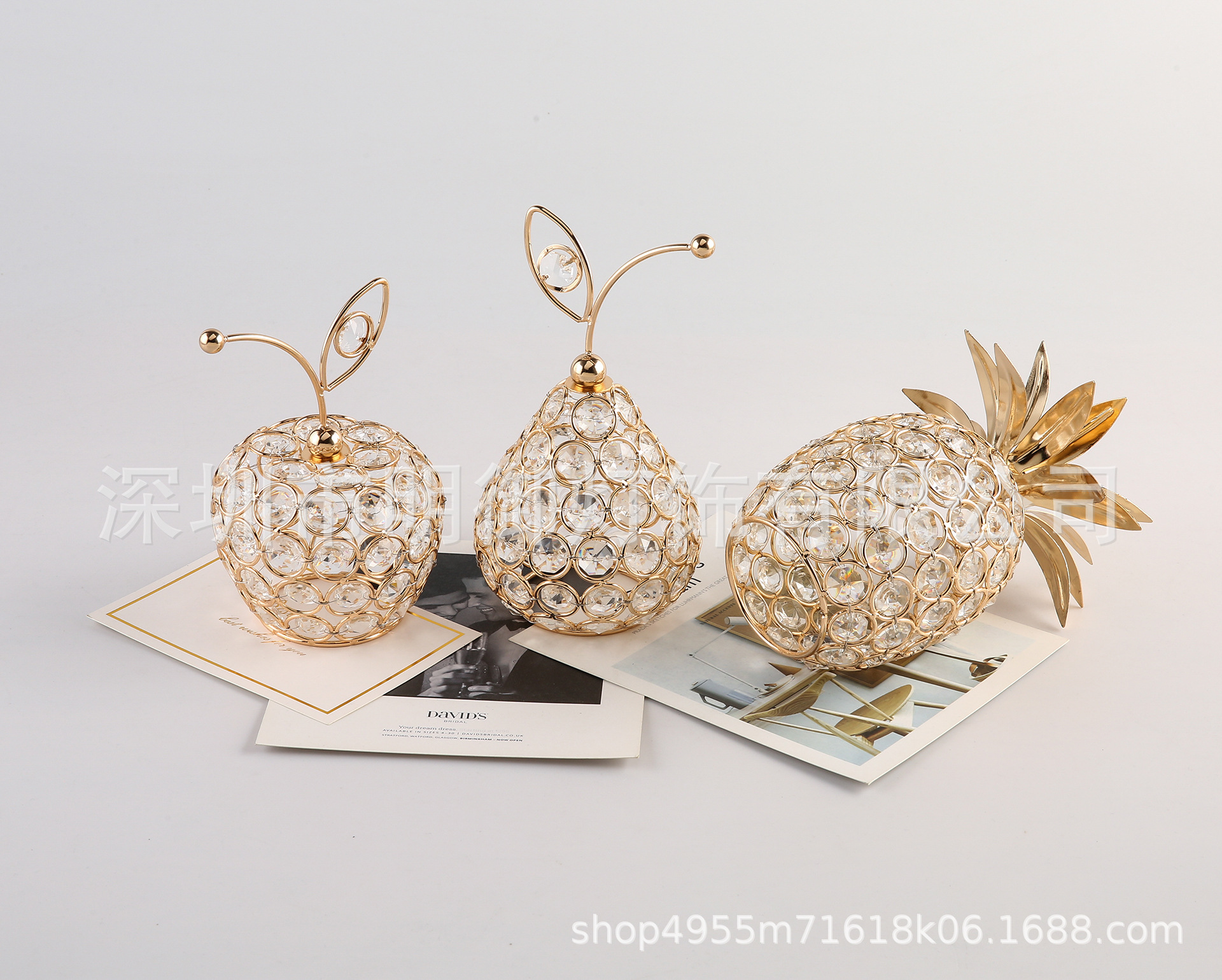 2022网红款欧式创意水晶工艺品苹果雪梨菠萝造型家居装饰摆件直销详情13