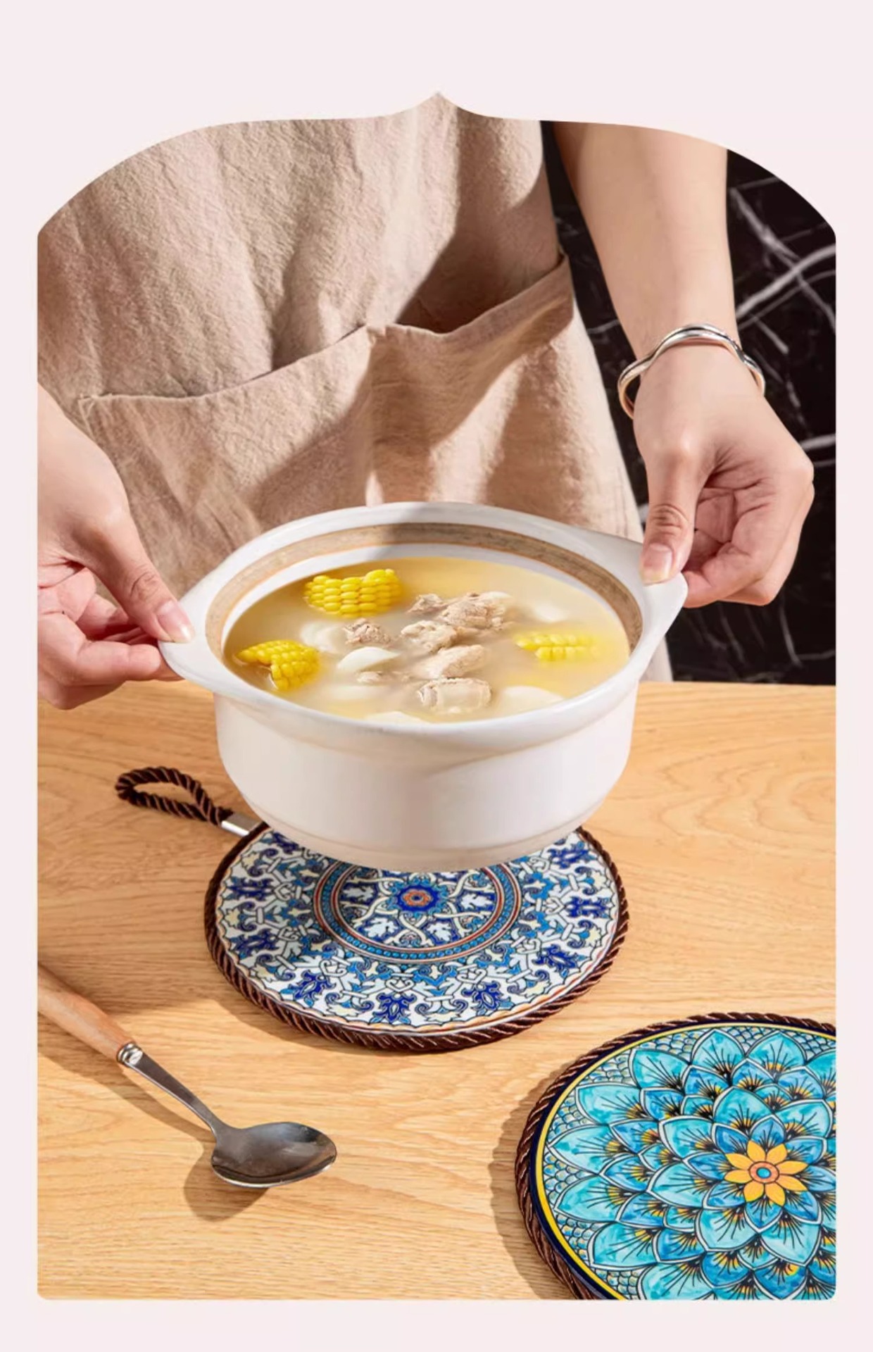 国潮复古隔热垫耐高温砂锅防烫垫珐琅锅垫子陶瓷新中式餐桌防滑餐盘垫详情10