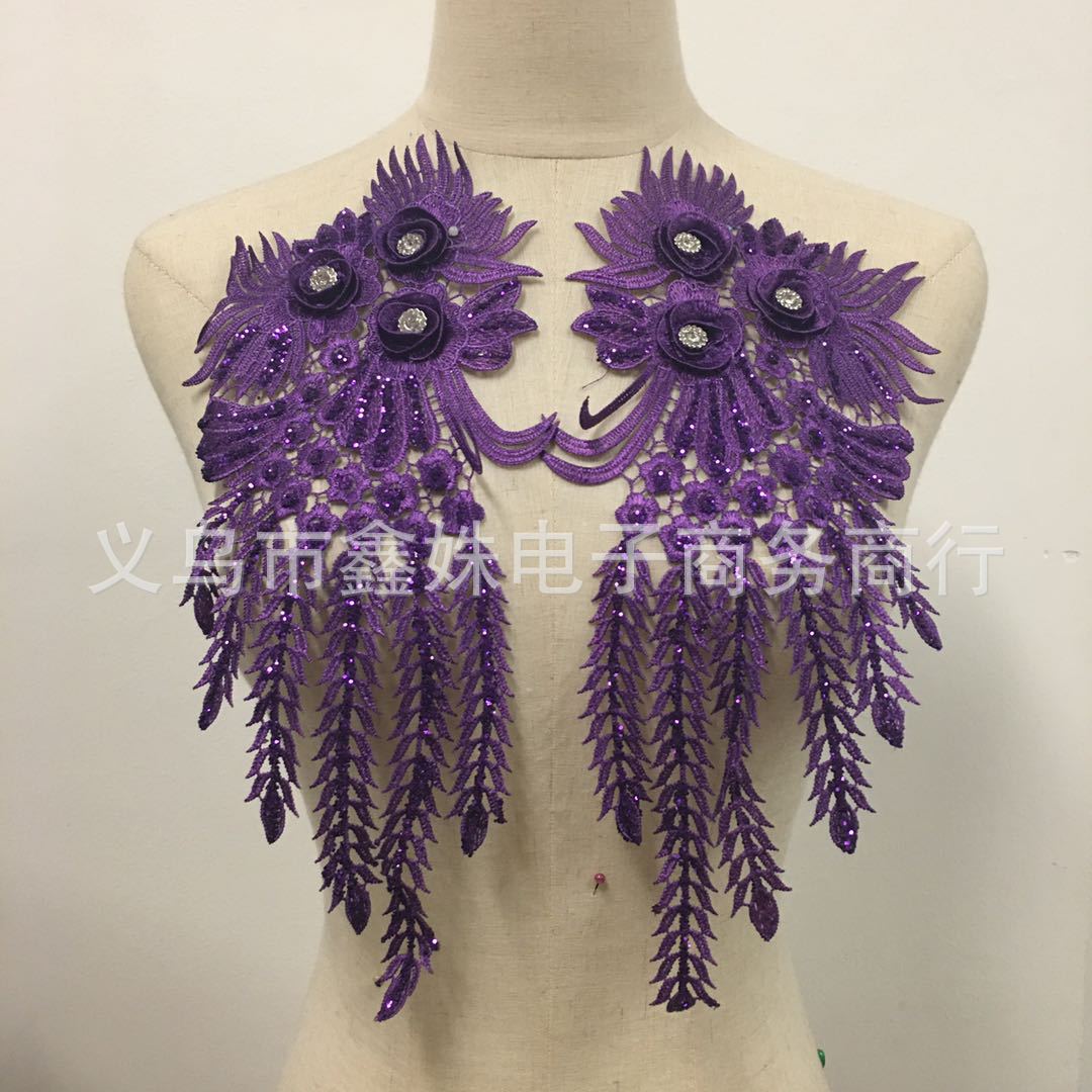 亮片蕾丝立体对花服装婚纱旗袍辅料衣服裙子装饰品饰品绣片装饰大详情6