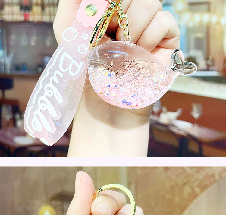 Oil-filled sand bottles, dolphin and whale keychains, bubble beads, key chains, luminous drift bottles, car schoolbags, pendants, ocean oil-filled keychains, pendants wholesale pic 13