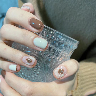 Wearable nail stickers, ballet nails, ice-transparent, shiny cloud nail plates, artificial nails, detachable finished nail pic 30