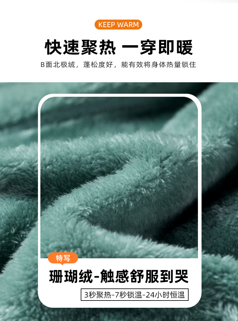 骆驼LNCAMEL 户外开衫抓绒衣女冲锋衣内胆珊瑚绒加厚摇粒绒外套男详情5