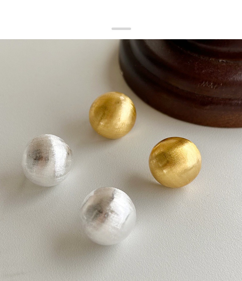 哑光磨砂拉丝韩ins风百搭气质s925银耳钉小众设计金属感简约耳饰详情7