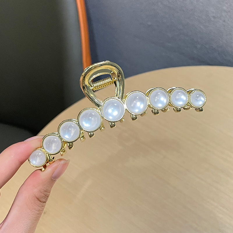 仿猫眼石抓夹大号发夹后脑勺高级感气质发卡抓发夹韩国鲨鱼夹头饰详情7