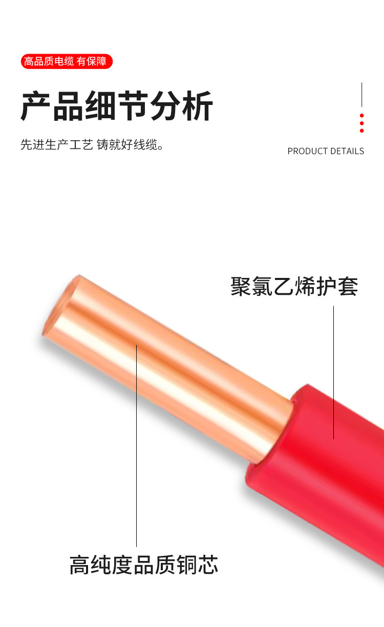 广东珠江电线电缆国标ZC-BV阻燃1.5/2.5/4/6/10 平方家用单芯硬线详情10